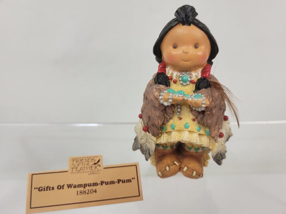 Friends of the Feather "Gifts of Wampum -Pum - Pum" Boy Carrying Jewelry 3 x 3"